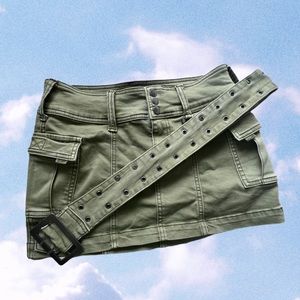 Y2K Green Cargo Miniskirt